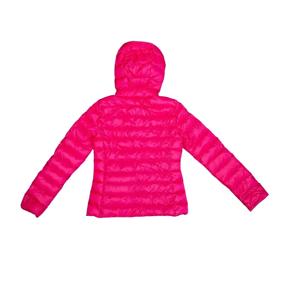 Moncler Girls Hot Pink Longue Saison Down Puffer Jacket Size 10Y 140cm